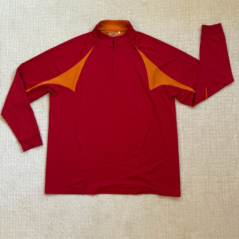 Adidas Red and Orange Men's half zip